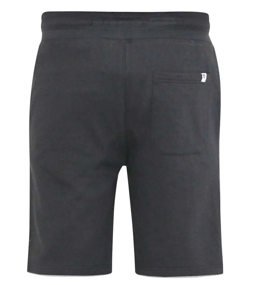 Black Big Men's Shorts with Elastic Waist and Loop Back (STEFAN 1)